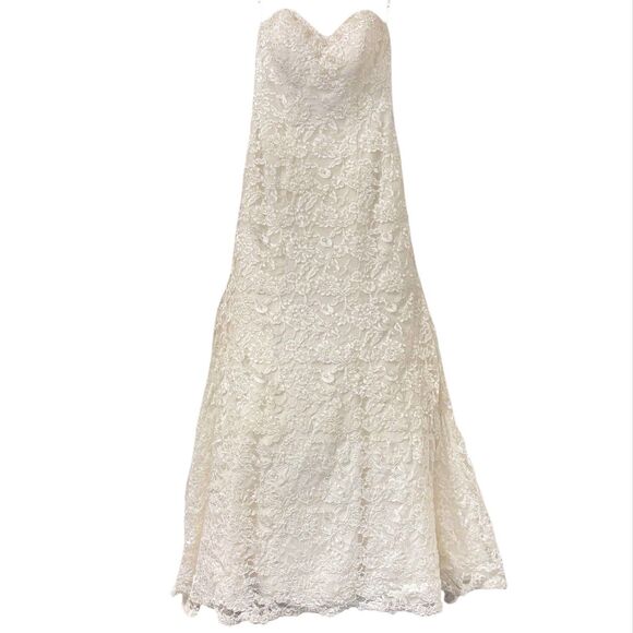 David’s‎ Bridal Monique Luo Wedding Dress Size 8 Style CRL538 Ivory - Picture 1 of 7